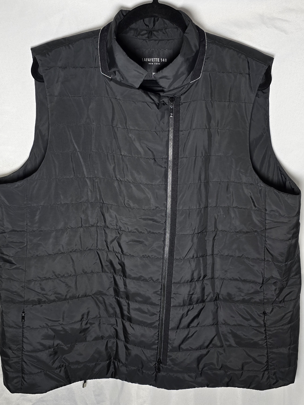Lafayette 148 New York New York Black Quilted Vest Lightweight Puffer, Sz XXL